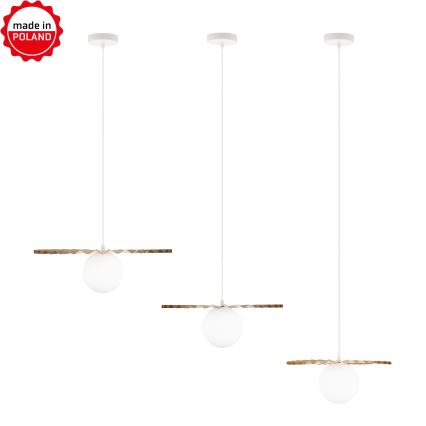 Set om 3 pendellampor SUNPLISS på vajer 1xG9/10W/230V guld/krämfärgad