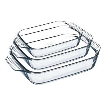 Set om 3 ugnsformar från PYREX, 2/3/4 l