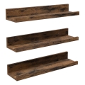 Set om 3 vägghyllor SHELFY 38x5x10 cm, brun