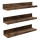 Set om 3 vägghyllor SHELFY 38x5x10 cm, brun