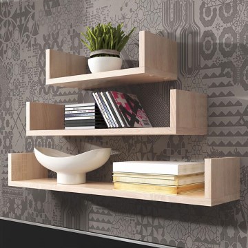 Set om 3 vägghyllor TRIO 40/60/80 x 11 x 18 cm, sonoma-ek