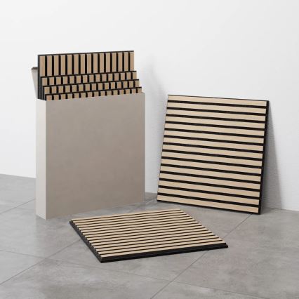Set om 4 akustiska väggpaneler DANVIKEN 60x60 cm, ek