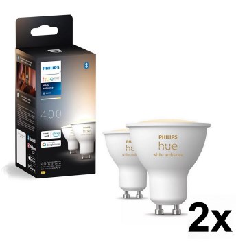 Set om 4 dimbara LED-lampor Philips Hue WHITE AMBIANCE GU10/4,2W/230V 2200-6500K
