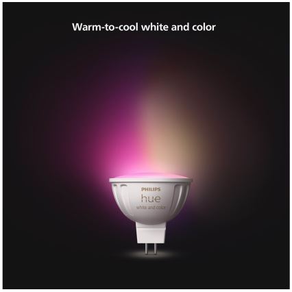Set om 4 dimbara LED RGBW-lampor Philips Hue WHITE AND COLOR AMBIANCE GU5,3/MR16/6,3W/12V 2000-6500K