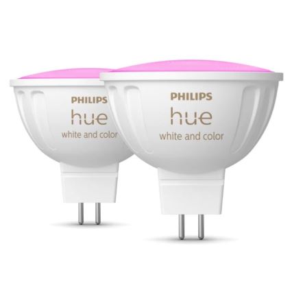 Set om 4 dimbara LED RGBW-lampor Philips Hue WHITE AND COLOR AMBIANCE GU5,3/MR16/6,3W/12V 2000-6500K