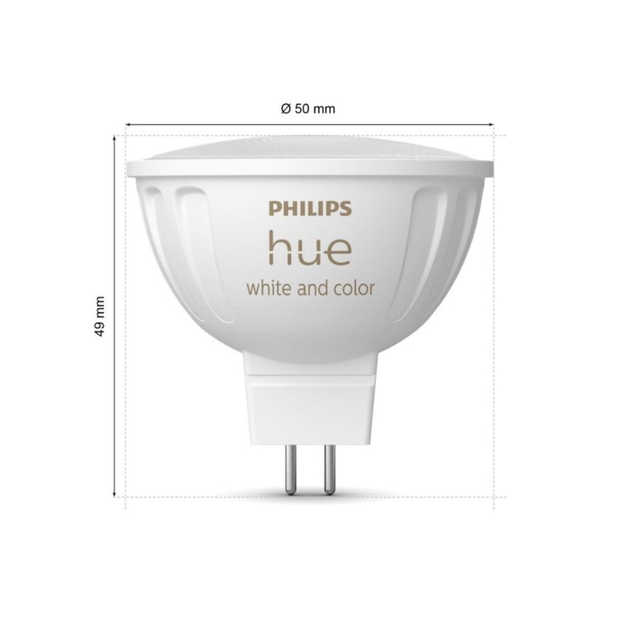 Set om 4 dimbara LED RGBW-lampor Philips Hue WHITE AND COLOR AMBIANCE GU5,3/MR16/6,3W/12V 2000-6500K