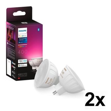 Set om 4 dimbara LED RGBW-lampor Philips Hue WHITE AND COLOR AMBIANCE GU5,3/MR16/6,3W/12V 2000-6500K