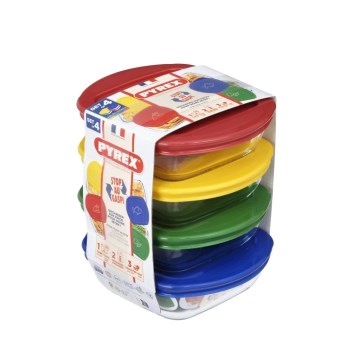 Set om 4 glasburkar för mat från PYREX, 0,3 l