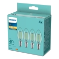 Set om 4 LED-glödlampor VINTAGE Philips B35 14/4,3W/230V 2700K