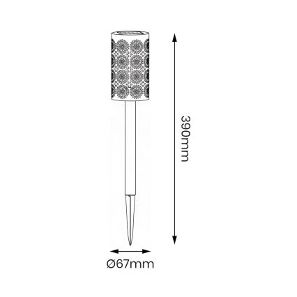 Set om 4 LED-solcellslampor DECOR LED/1,2V 150 mAh 3000K 39 cm IP44 svart