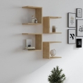 SET OM 4 Väggmonterade hyllor BASE brun
