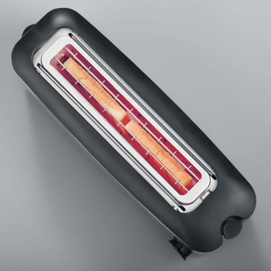 Severin AT 2515 - Brödrost för två skivor 1000W/230V rostfritt stål/svart