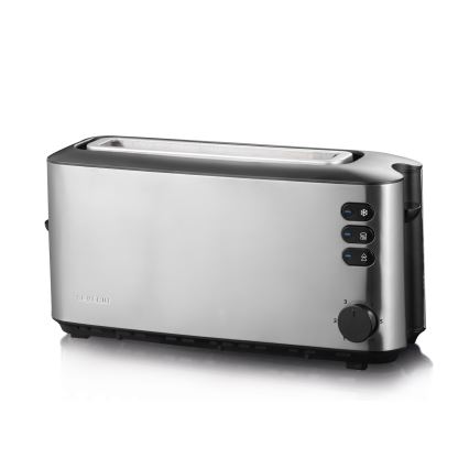 Severin AT 2515 - Brödrost för två skivor 1000W/230V rostfritt stål/svart