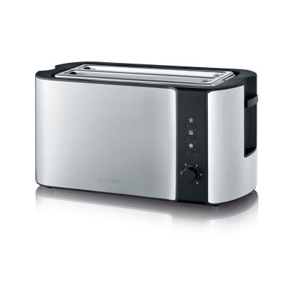 Severin AT 2590 - Brödrost för 4 skivor 1400W/230V rostfritt stål/svart