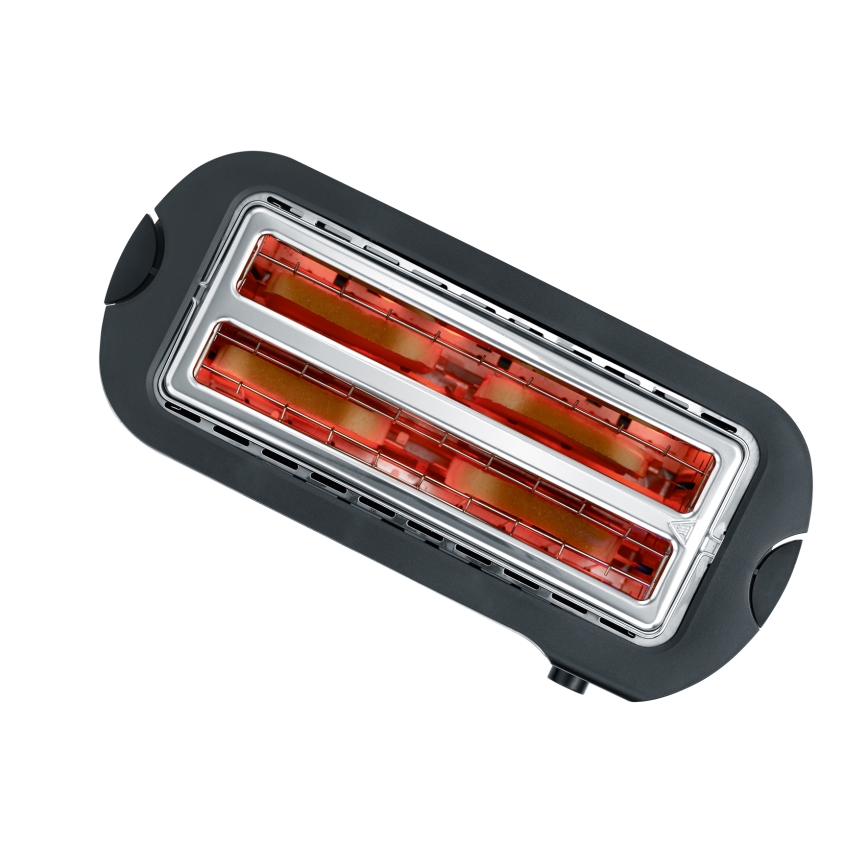 Severin AT 2590 - Brödrost för 4 skivor 1400W/230V rostfritt stål/svart