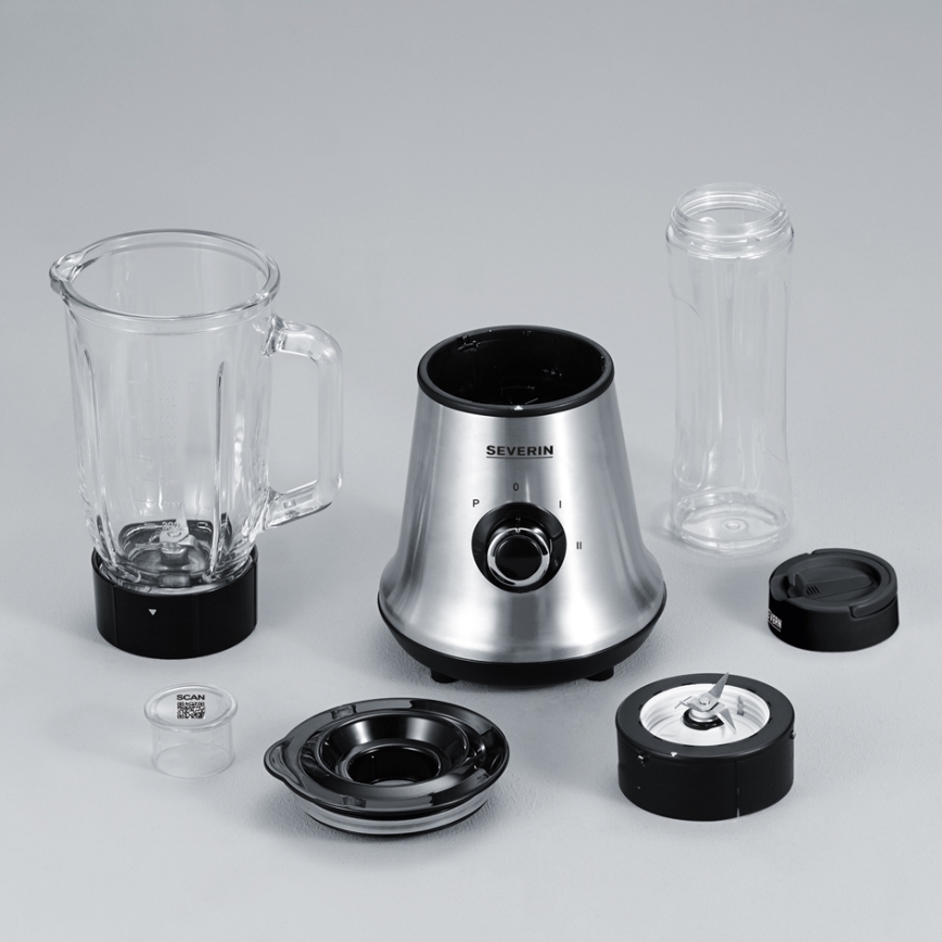 Severin SM 3737 - Bordsblender 1 l 500 W/230 V rostfritt stål/svart