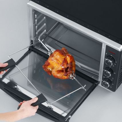 Severin TO 2058 - varmluftsugn med grill och pizzasten 1800 W/230 V 42 l svart
