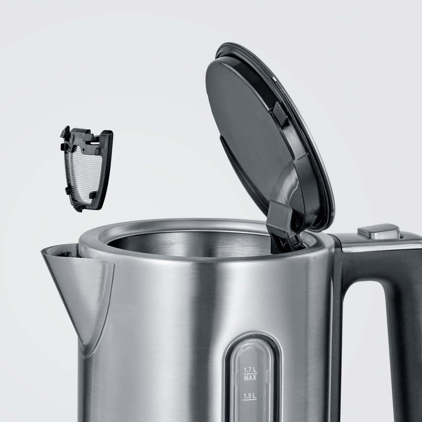 Severin WK 3418 - Elektrisk vattenkokare 1,7 l 3000 W/230 V rostfritt stål/svart