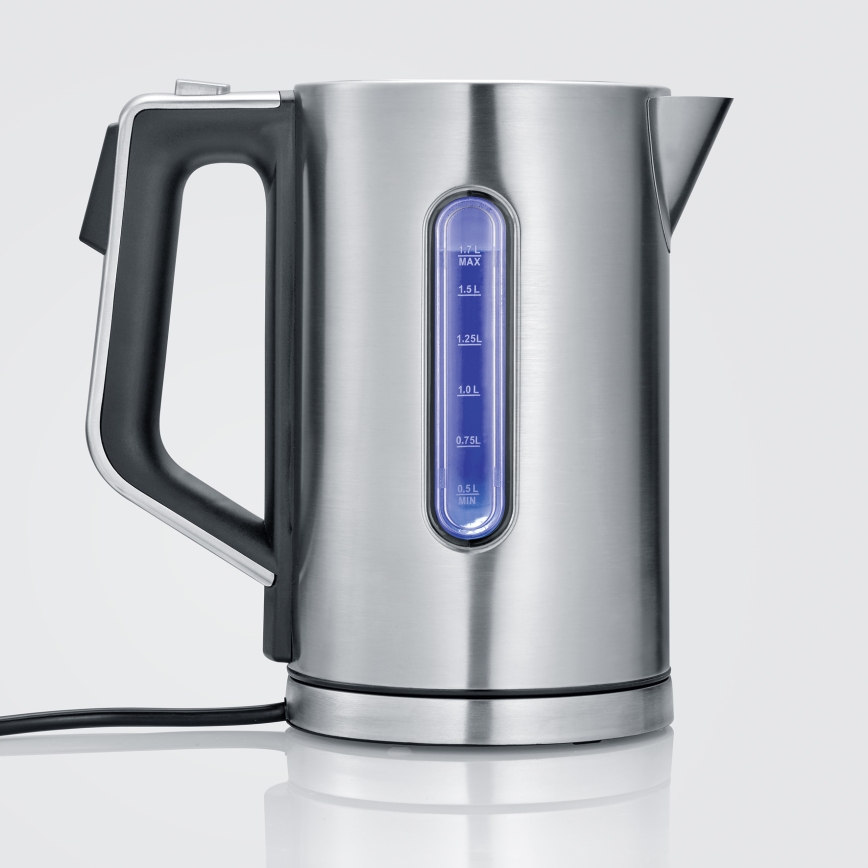 Severin WK 3418 - Elektrisk vattenkokare 1,7 l 3000 W/230 V rostfritt stål/svart