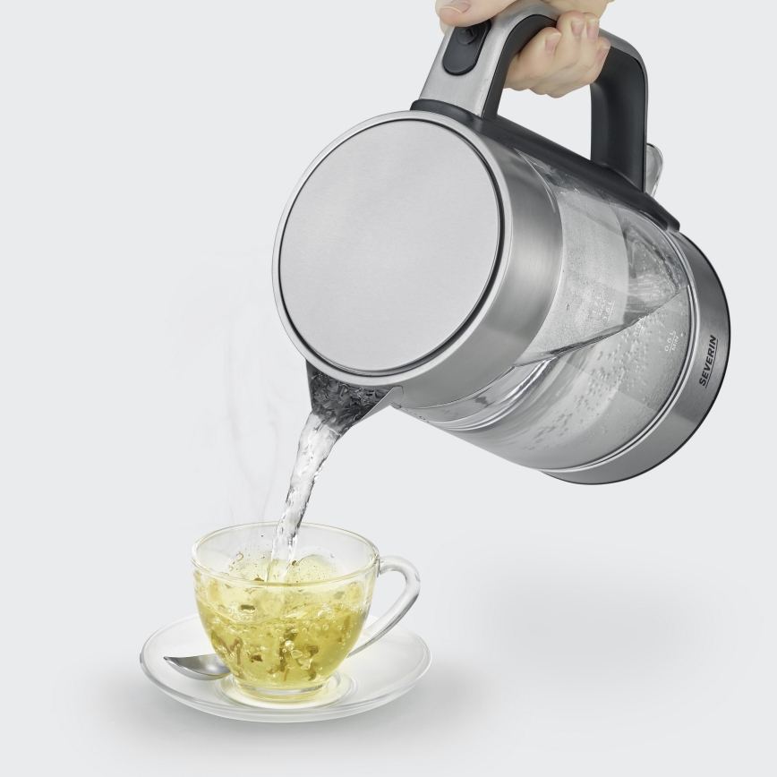 Severin WK 3420 - Snabb vattenkokare 1,7 l 2200W/230V rostfritt stål/glas