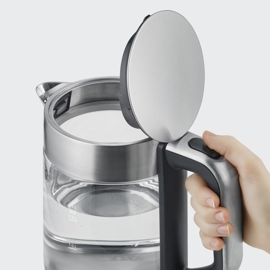 Severin WK 3420 - Snabb vattenkokare 1,7 l 2200W/230V rostfritt stål/glas