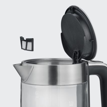 Severin WK 3420 - Snabb vattenkokare 1,7 l 2200W/230V rostfritt stål/glas