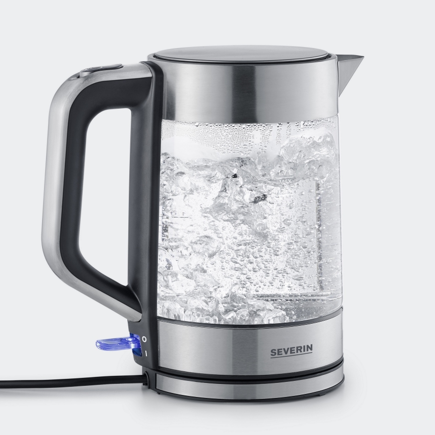 Severin WK 3420 - Snabb vattenkokare 1,7 l 2200W/230V rostfritt stål/glas