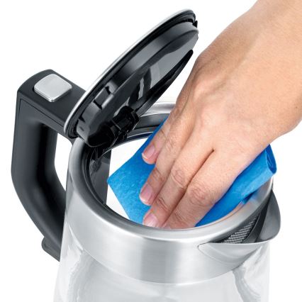 Severin WK 3468 - Elektrisk vattenkokare, 1 l, 2200 W/230 V, rostfritt stål/glas