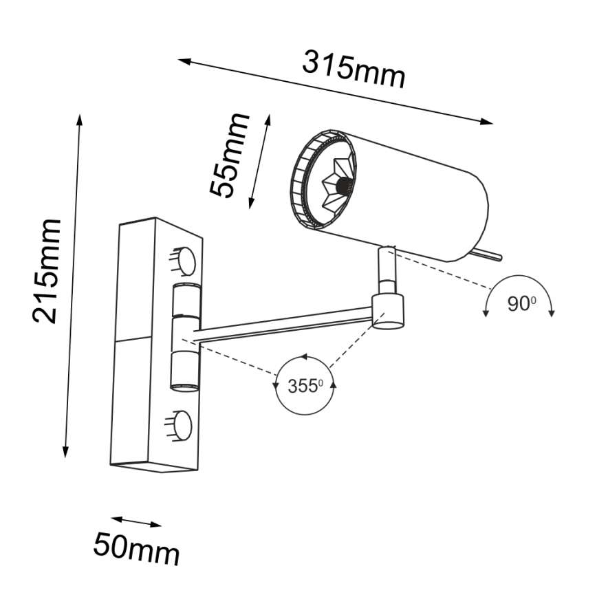 Shilo - Vägglampa  1xGU10/15W/230V svart