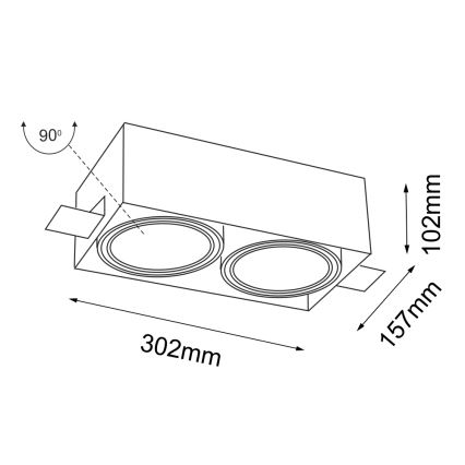 Shilo - Infälld belysning  2xGU10/15W/230V vit