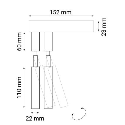 Shilo - Vägg spotlight  2xG9/10W/230V svart