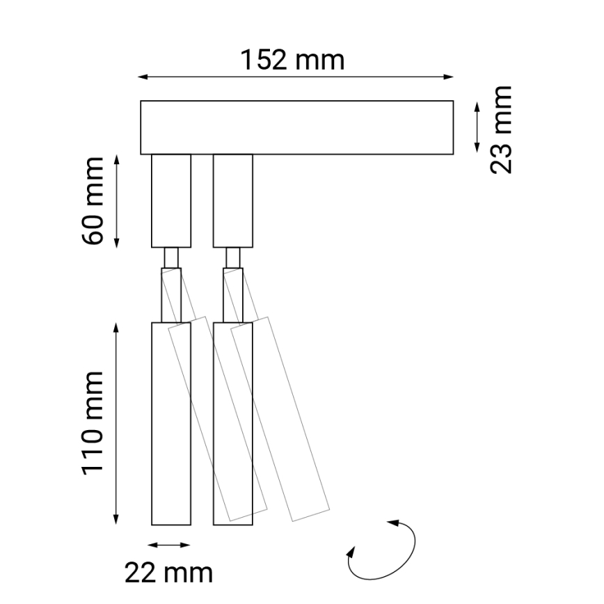 Shilo - Vägg spotlight  2xG9/10W/230V svart