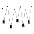 Shilo - Ljuskrona med textilsladd 5xGU10/15W/230V spindel svart