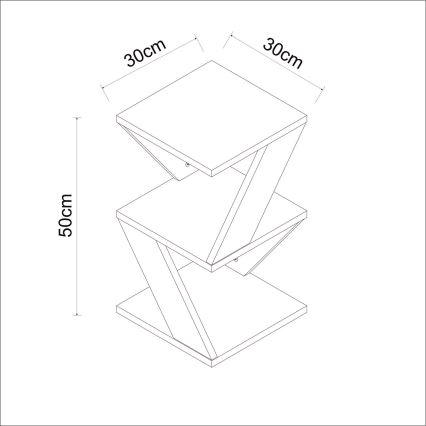 Sidobord ALBENI 50x30 cm antracit