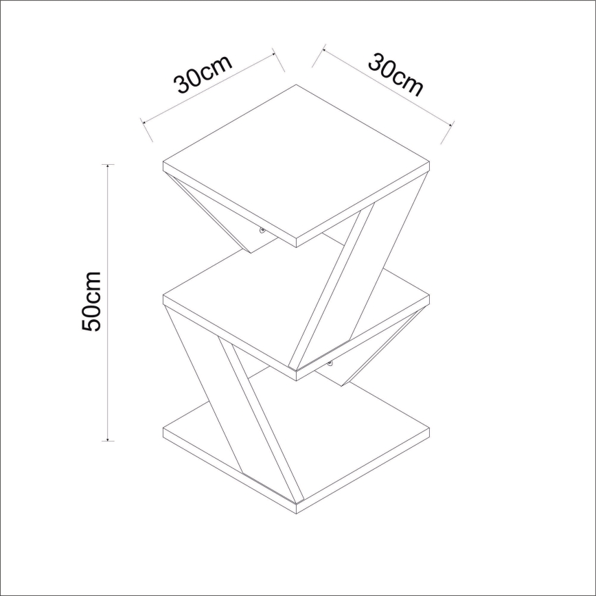 Sidobord ALBENI 50x30 cm vit