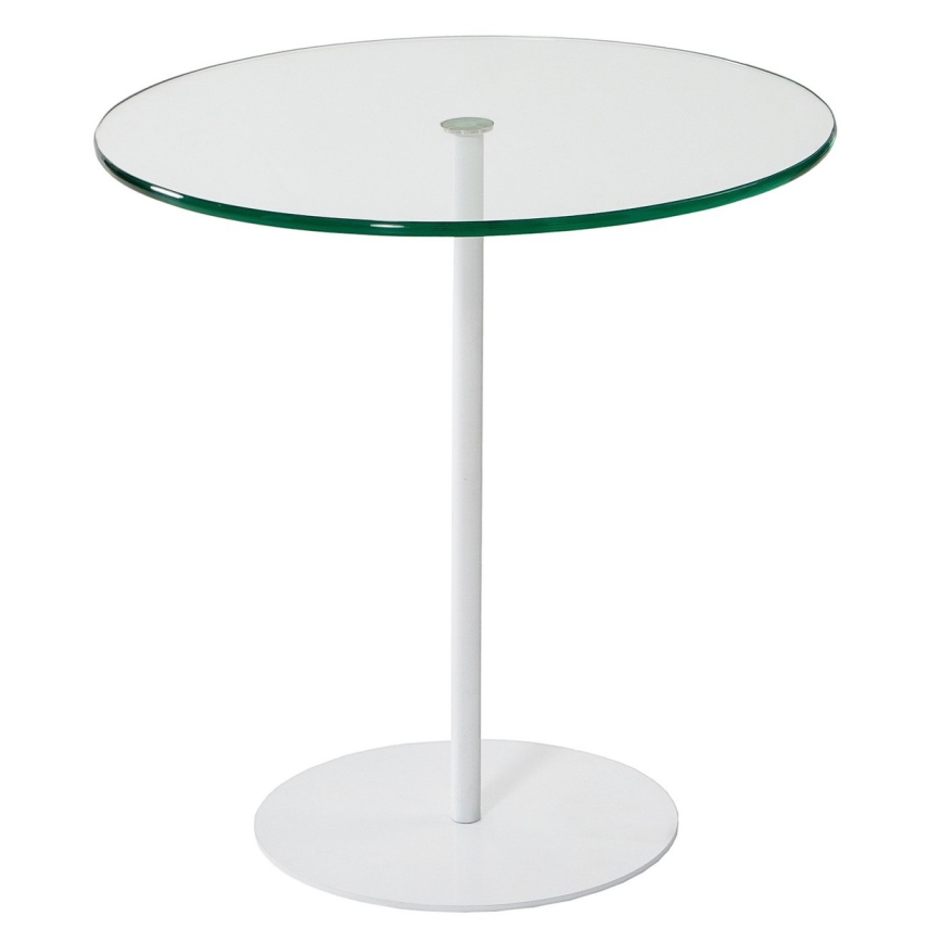 Sidobord CHILL 50x50 cm vit/genomskinlig