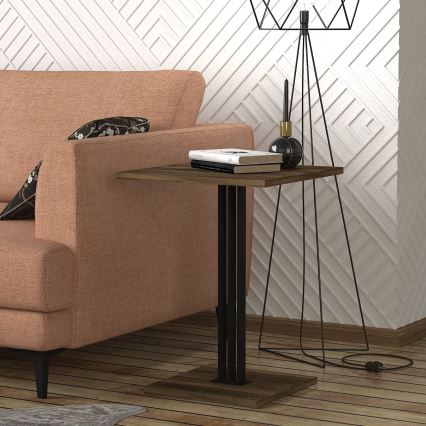 Sidobord HILDA 60x44,8 cm brun/svart