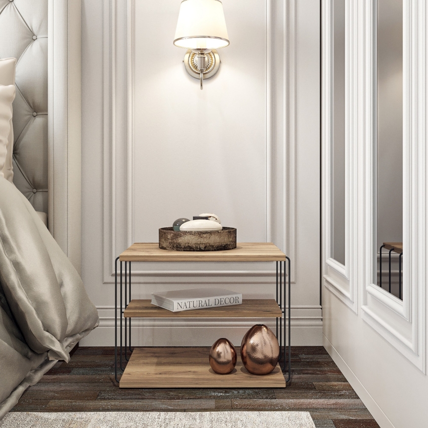 Sidobord LIFON 40x50 cm brun/svart