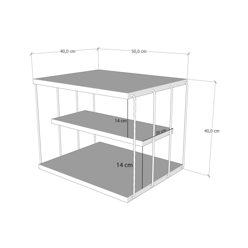 Sidobord LIFON 40x50 cm brun/svart