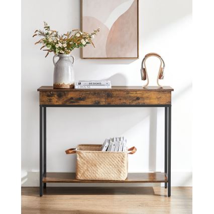 Sidobord LUVOR brun/svart