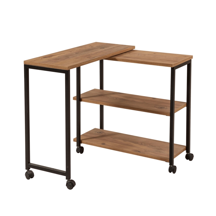 Sidobord MELIN 63x70 cm brun/svart