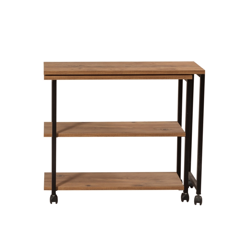 Sidobord MELIN 63x70 cm brun/svart