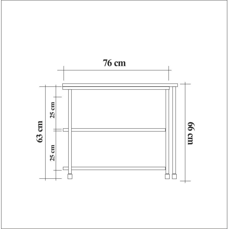 Sidobord MELIN 63x70 cm brun/svart
