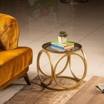 Sidobord MIMO 40x40 cm guld/svart