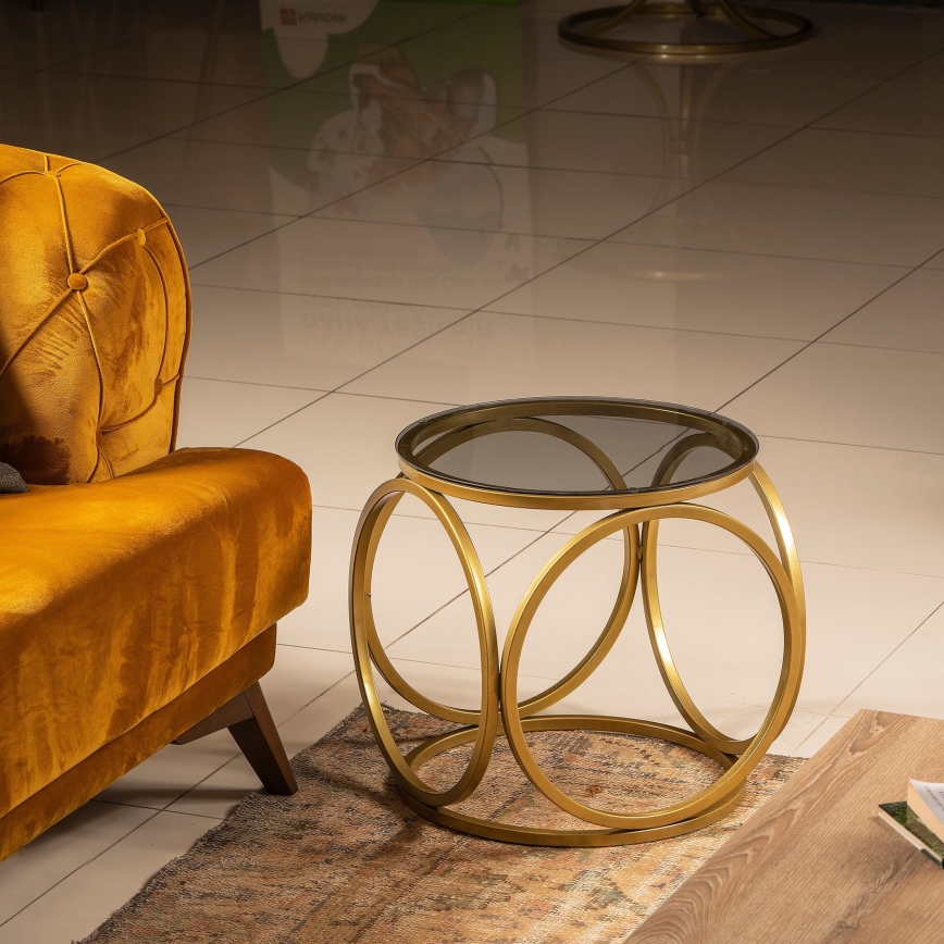 Sidobord MIMO 40x40 cm guld/svart