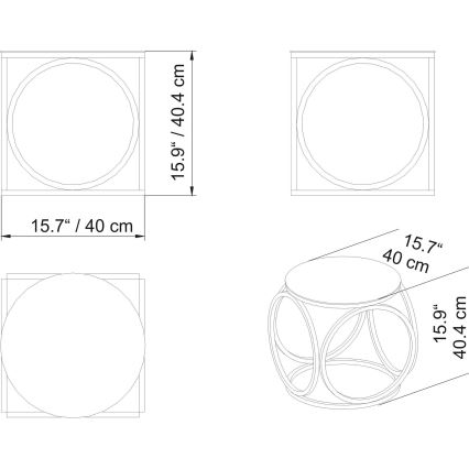 Sidobord MIMO 40x40 cm guld/svart
