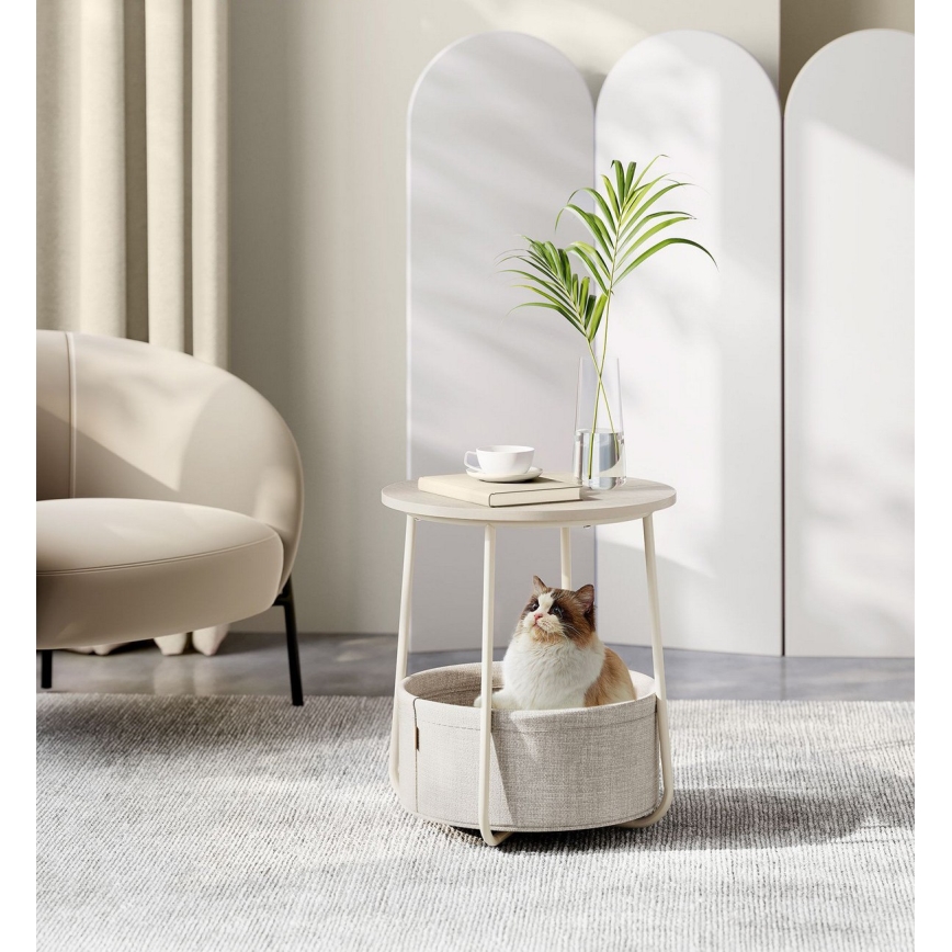 Sidobord NOIRA, krämvit/vit