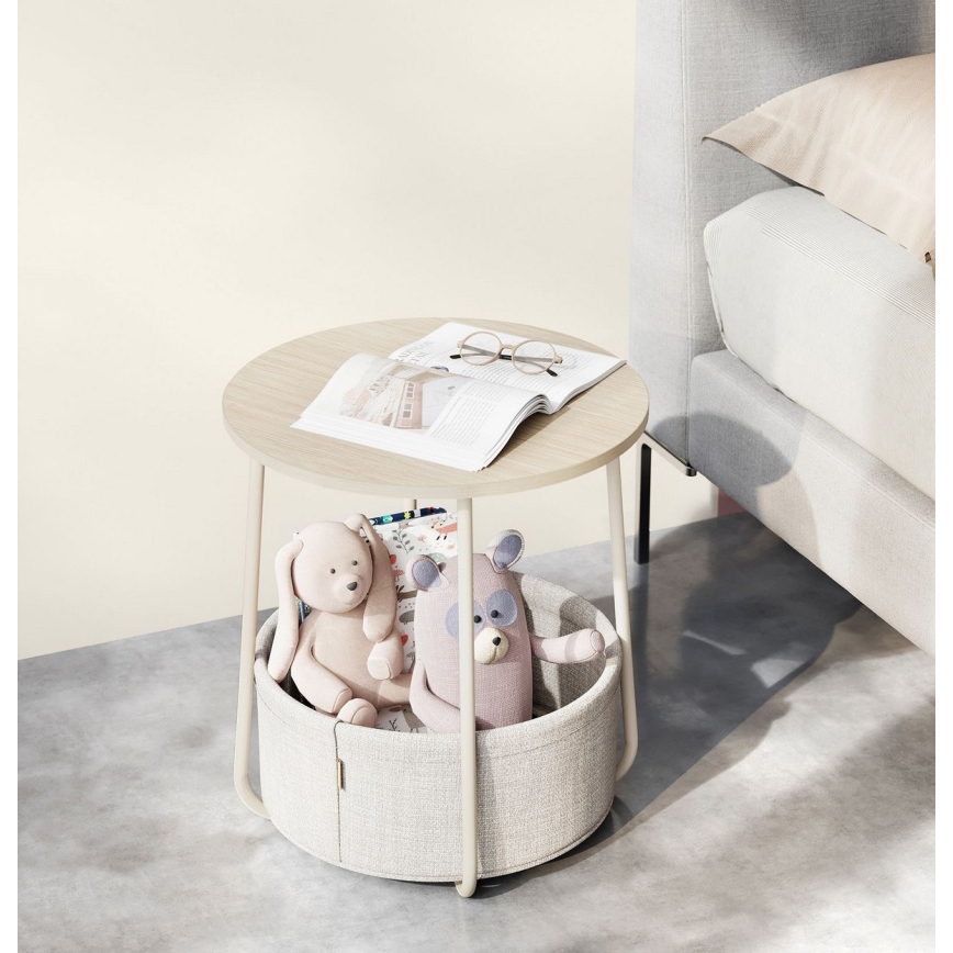 Sidobord NOIRA, krämvit/vit