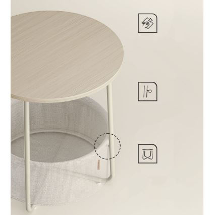 Sidobord NOIRA, krämvit/vit