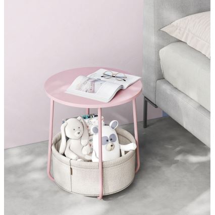 Sidobord NOIRA rosa/vit